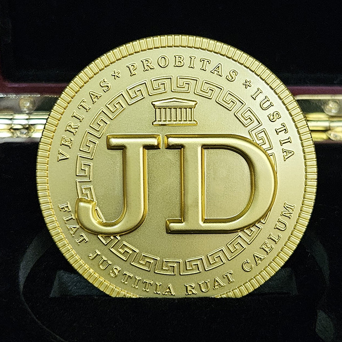 This is indeed a remarkable tribute and an exceptional gift for the attorney or JD in your life. Whether celebrating a new Law school program graduate or honoring the seasoned attorney (JD), this unique creation is sure to make a lasting impression. A proud display for any Juris Doctorate.